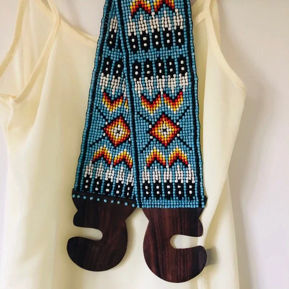 Hand beaded Aztec Belt - Picture 6 of 6